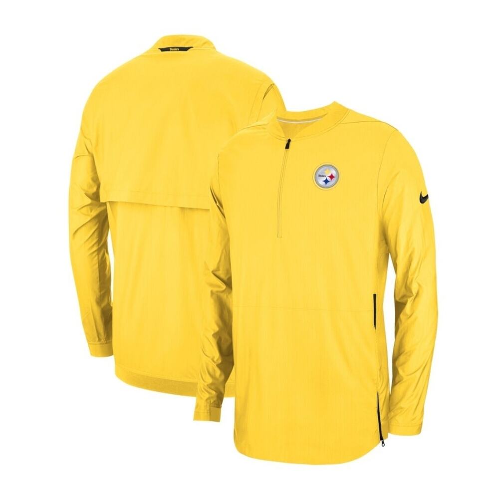 NFL Men's Pittsburgh Steelers Nike Gold Sideline Lockdown Quarter-Zip Jacket XL - Picture 1 of 11